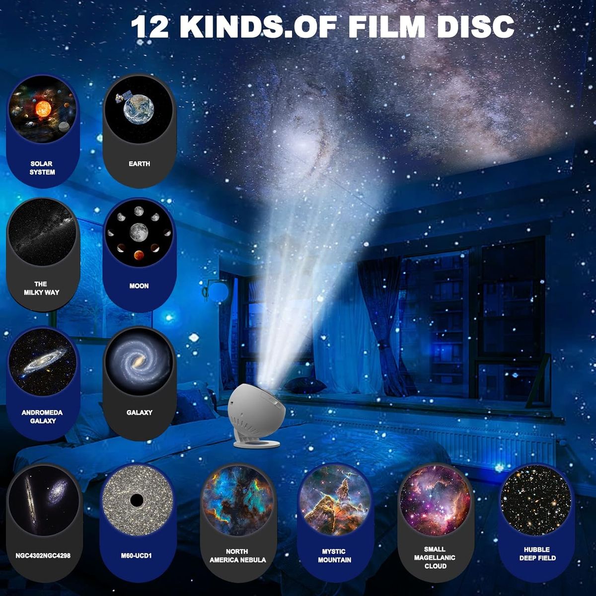 360° Rotating Nebula Projector Lamp