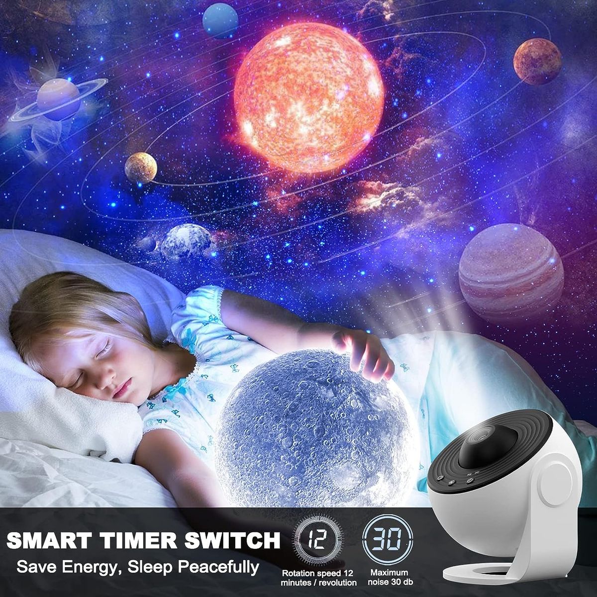 360° Rotating Nebula Projector Lamp
