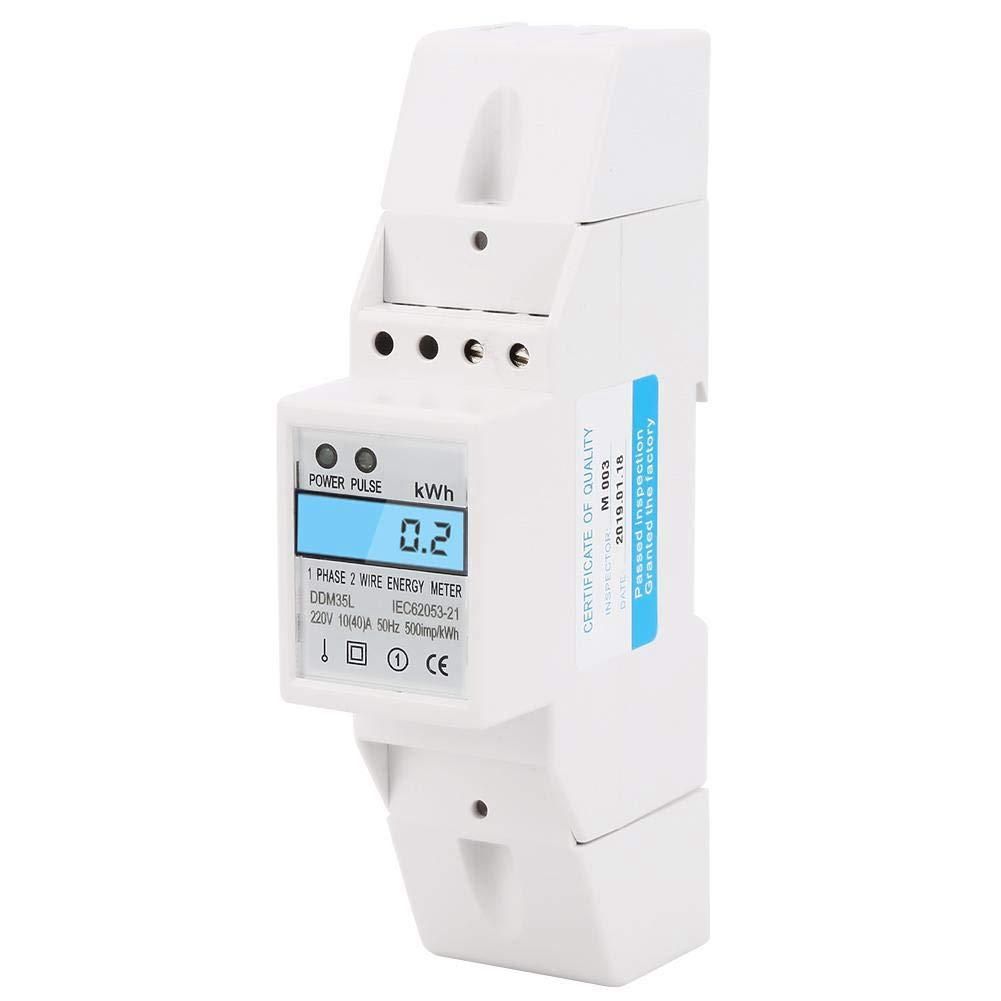 Energy Meter DDM35L 10-40A LCD Digital Display Module Single Phase DIN-Rail Electronic Energy Power Meter Watt-Hour Meter