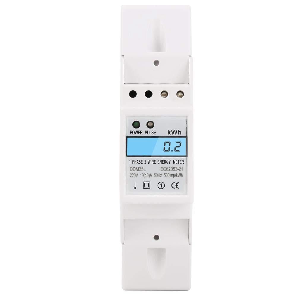 Energy Meter DDM35L 10-40A LCD Digital Display Module Single Phase DIN-Rail Electronic Energy Power Meter Watt-Hour Meter