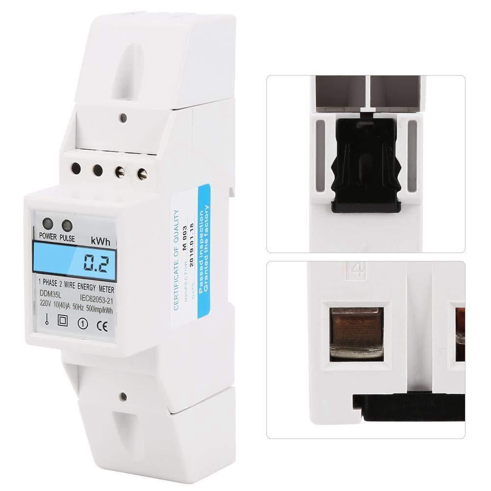 Energy Meter DDM35L 10-40A LCD Digital Display Module Single Phase DIN-Rail Electronic Energy Power Meter Watt-Hour Meter