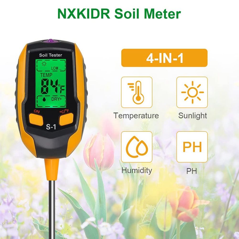 Soil PH Meter, Digital Plant Moisture Meter With