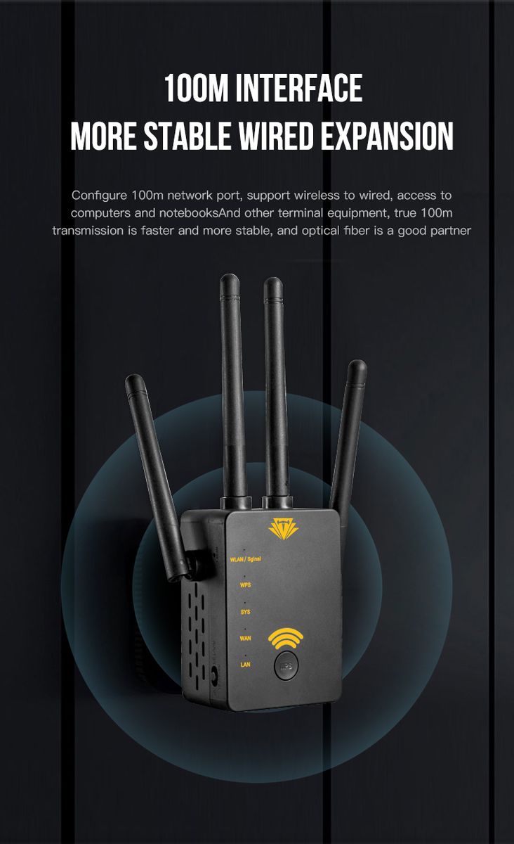 WiFi Repeater 5G 1200Mbps Wireless Router Range Extender