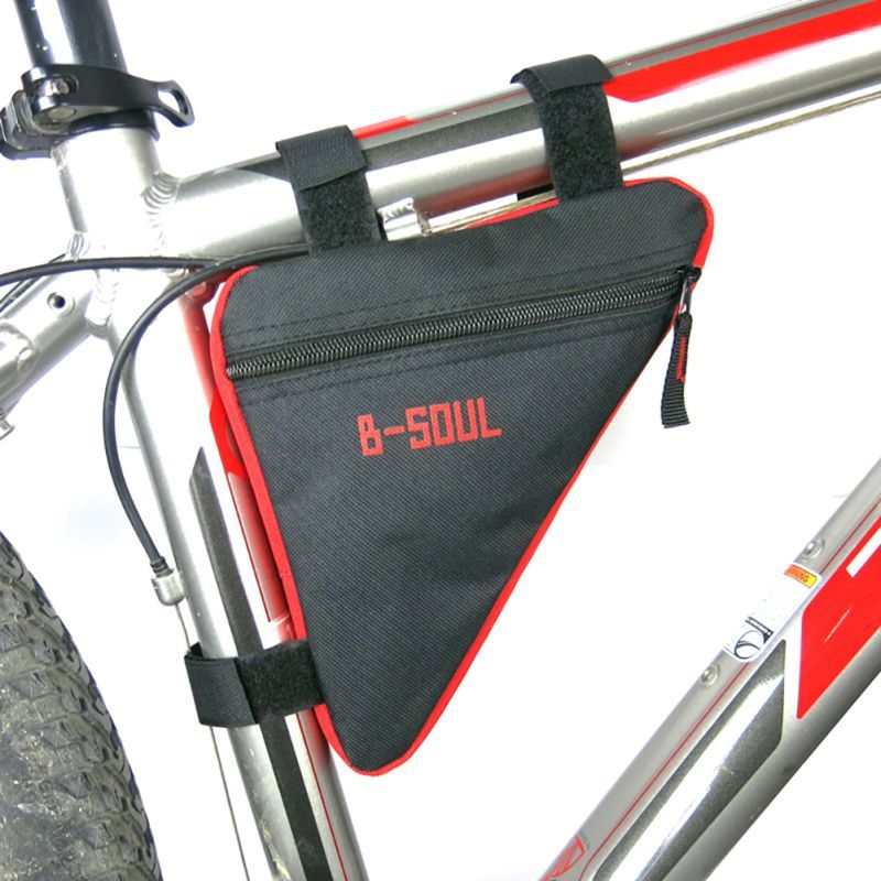 Waterproof Cycling Bicycle Bags Front Tube Frame Bag Saddle Bag MTB Bike Bags Triangle Pouch Frame Holder Bycicle Accessories(#Red)