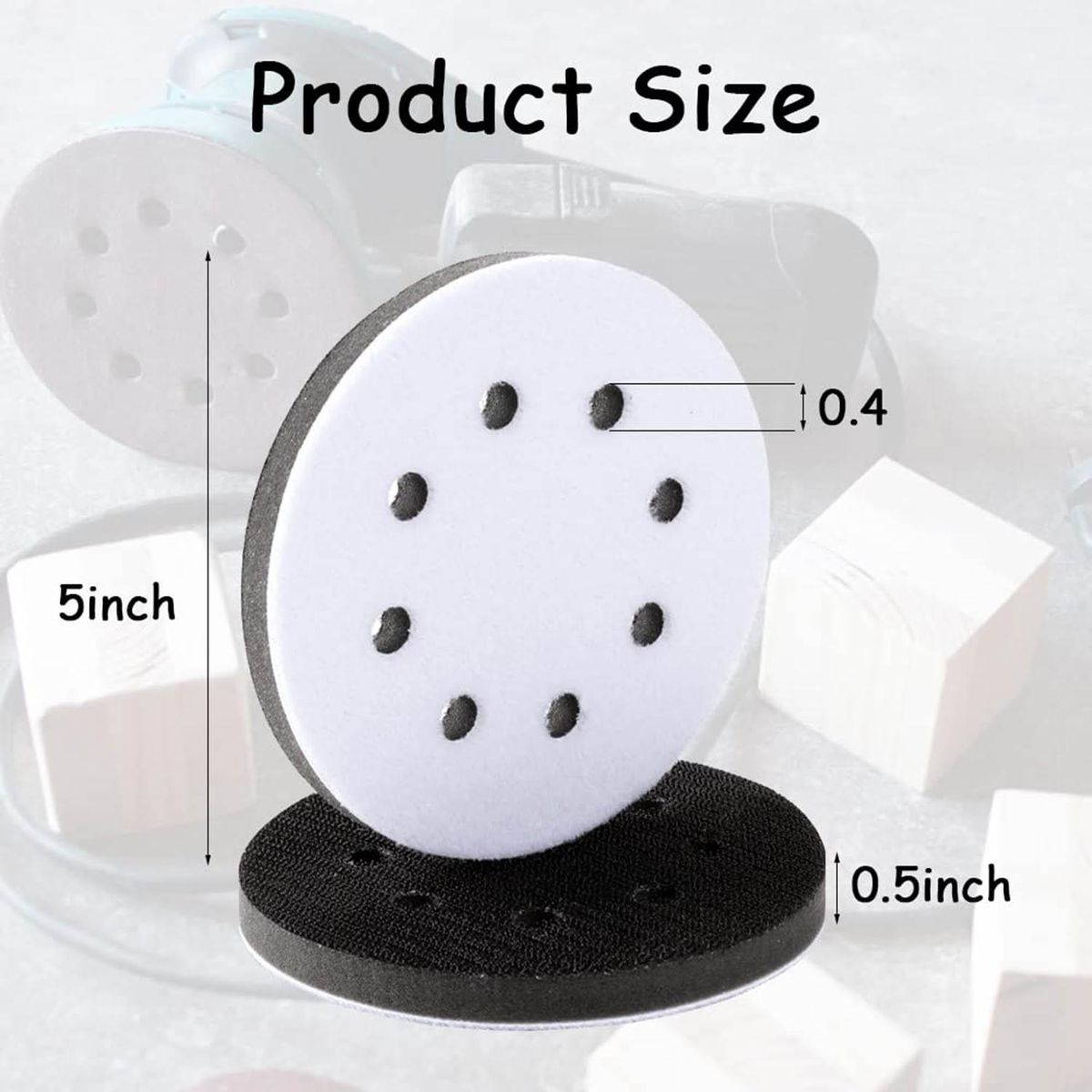 Soft Density Interface Pads 5 Inch 8 Holes Hook and Loop