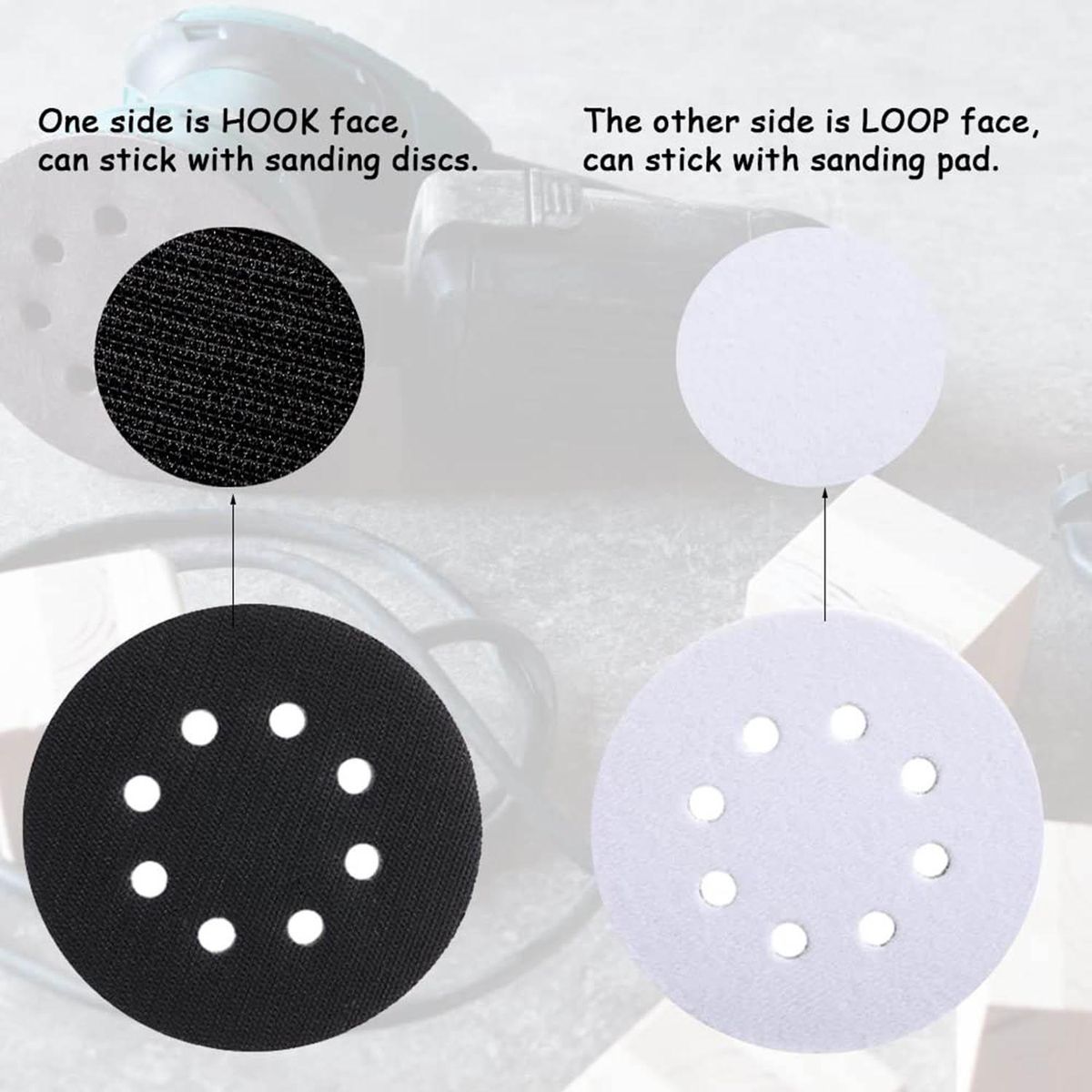 Soft Density Interface Pads 5 Inch 8 Holes Hook and Loop