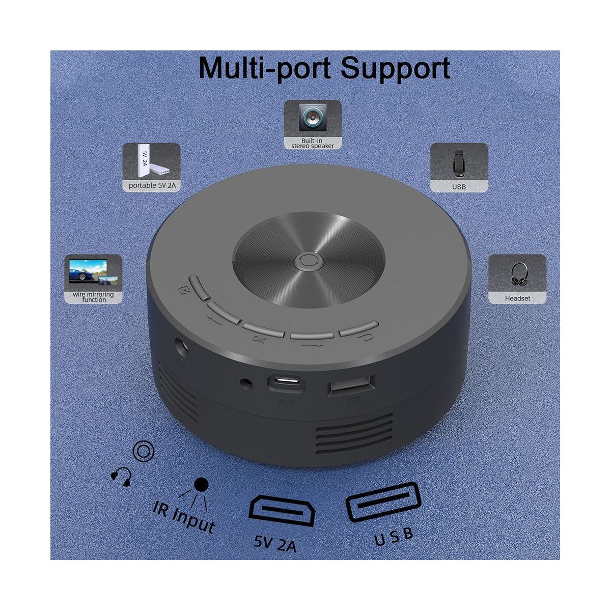YT200 LED Mobile Phone Projector Home Mini P