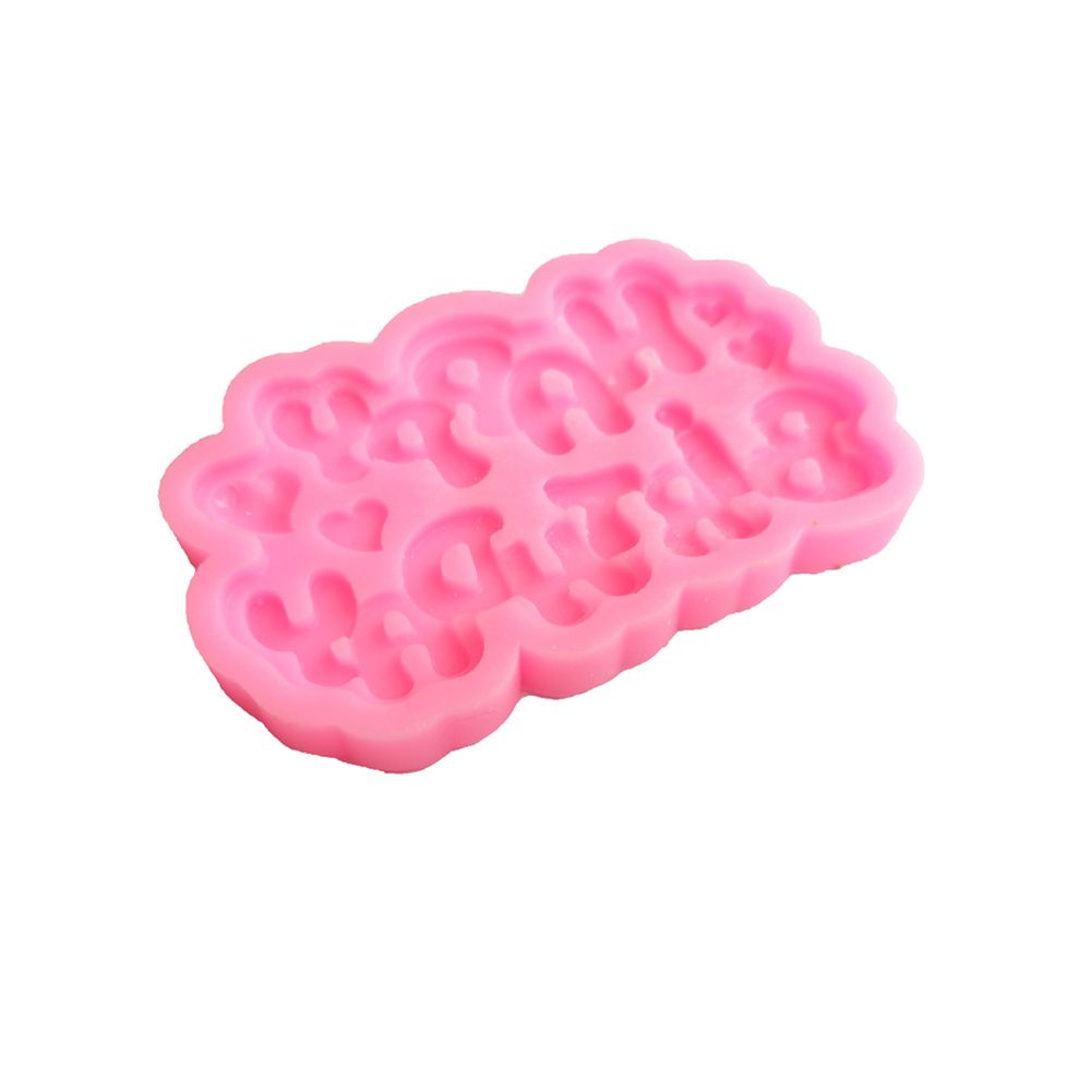 Happy Birthday Letter Silicone Mold Fondant Cake-Pink