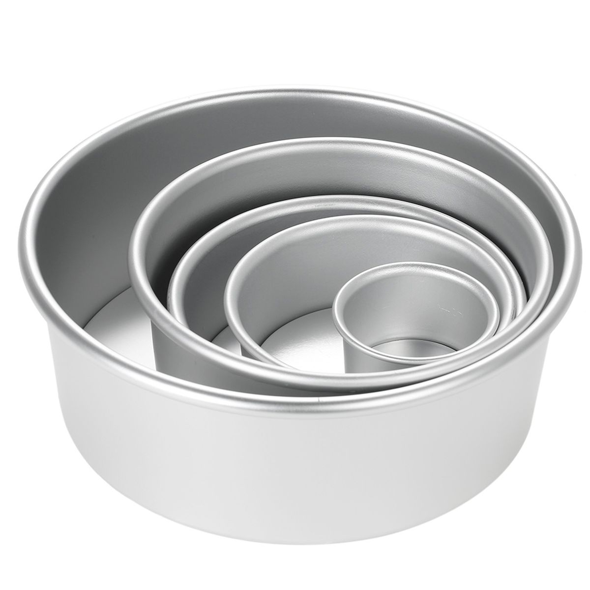5pcs/set Aluminum Alloy Round Cake Mould Chiffon Cake Baking