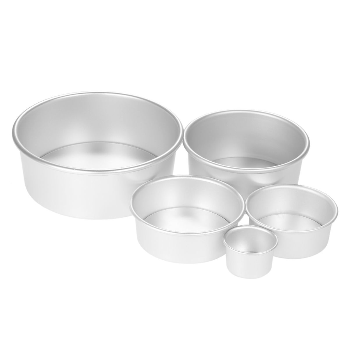 5pcs/set Aluminum Alloy Round Cake Mould Chiffon Cake Baking