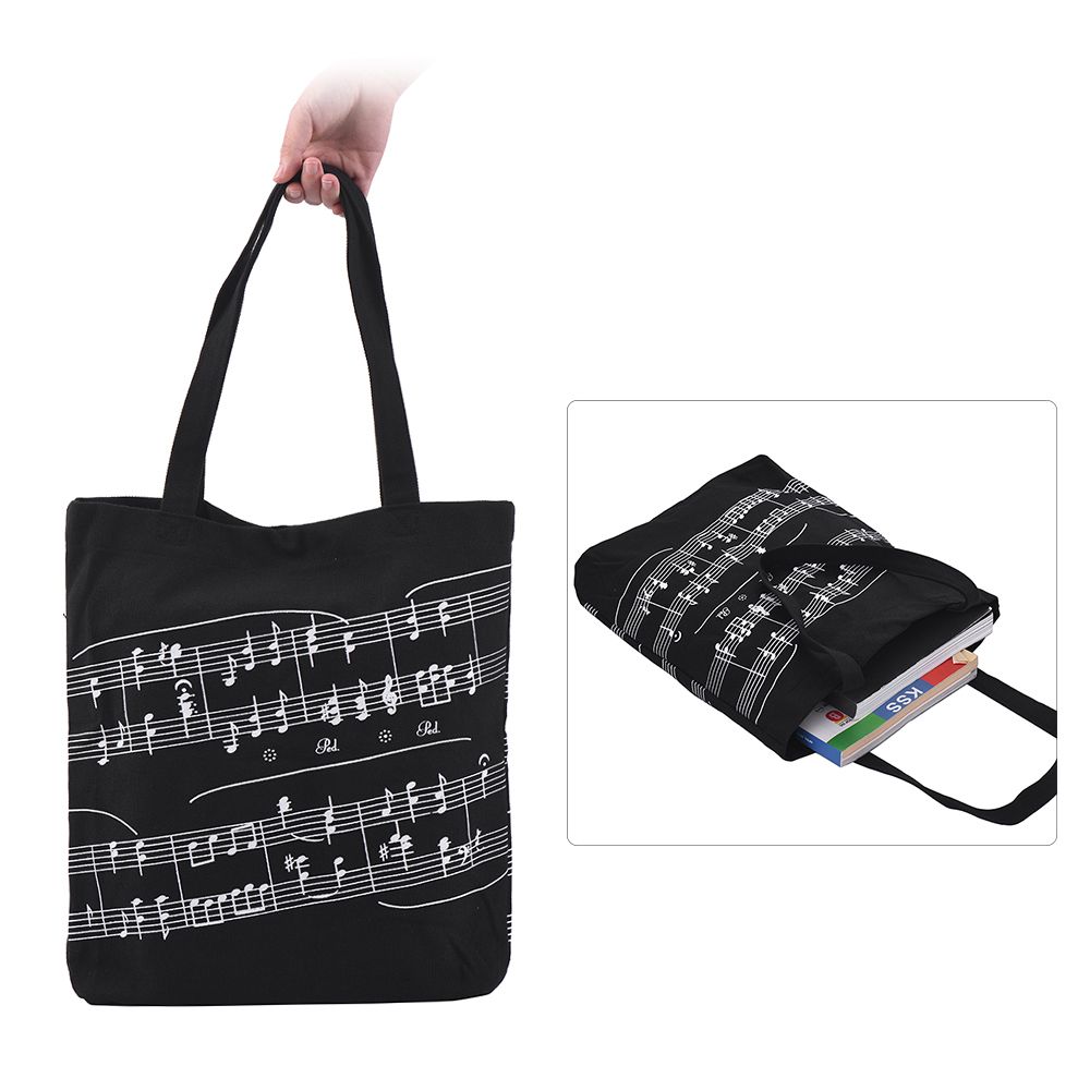 Washable Cotton Cloth Handbag Music Tote Shoulder Grocery