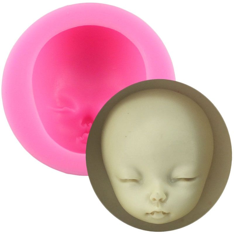 Baby Face Silicone Molds 3D Craft Polymer Clay Dolls Face