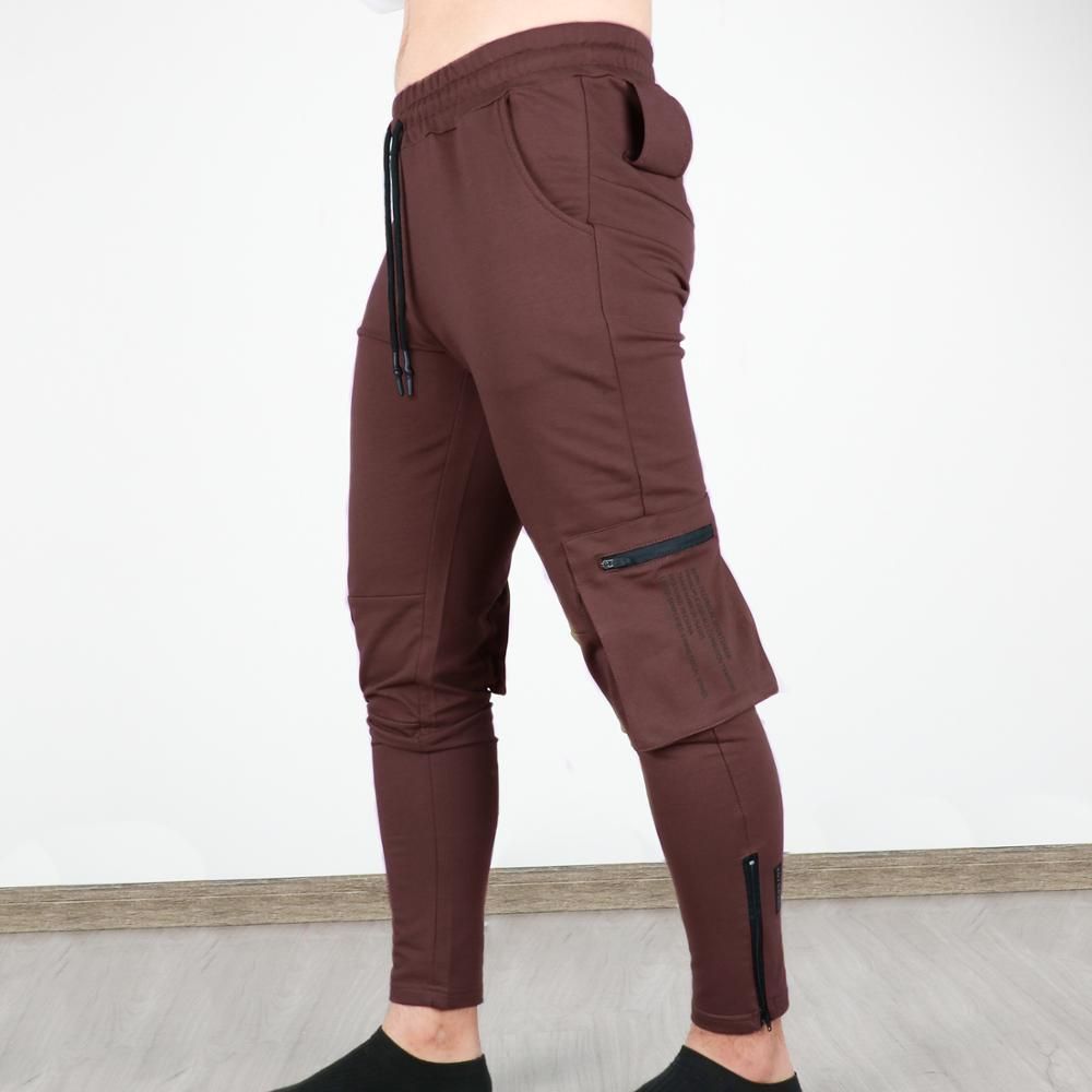 Sewing Elastic Cargo Pants with Multiple Pockets For Mens Casual Trackout Pants and Fitness Black Autumn