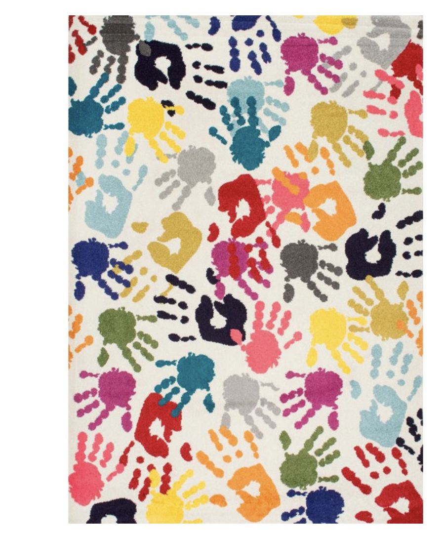 NuLOOM Machine-Made Pinkie Handprint Kids Area Rug