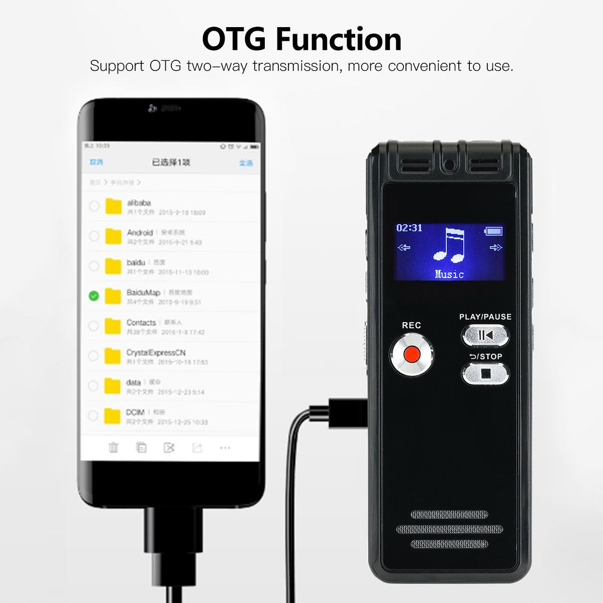 8GB Digital Voice Recorder Voice Activated Recorder MP3