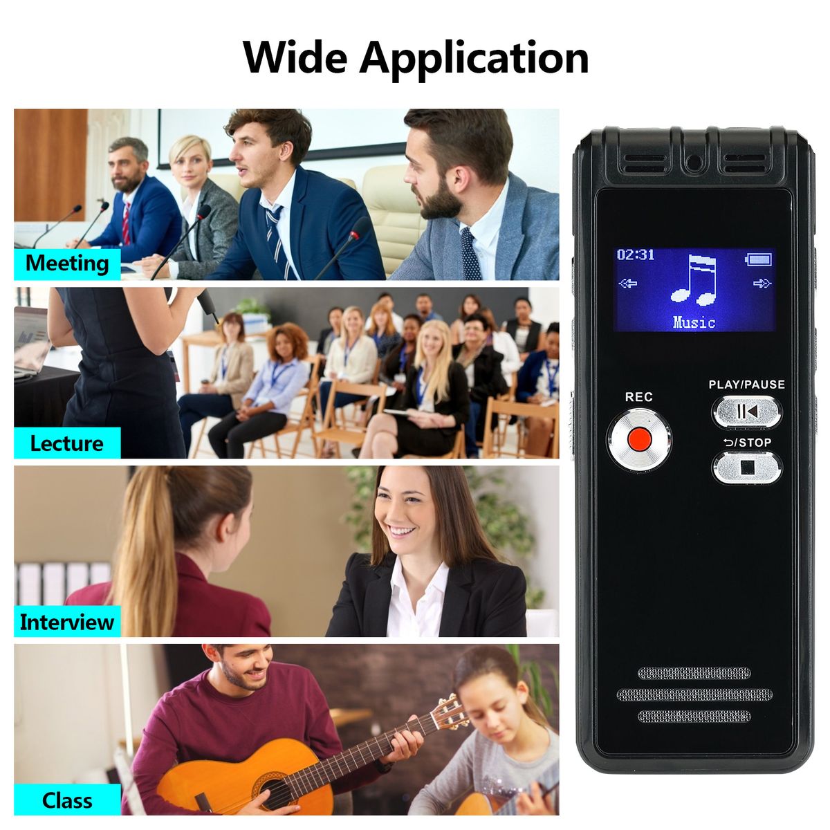 8GB Digital Voice Recorder Voice Activated Recorder MP3