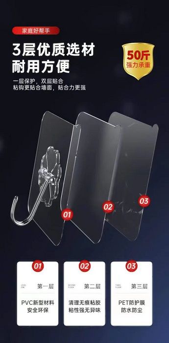 100 Pieces Strong Adhesive Wall Hanging Load-bearing Hook