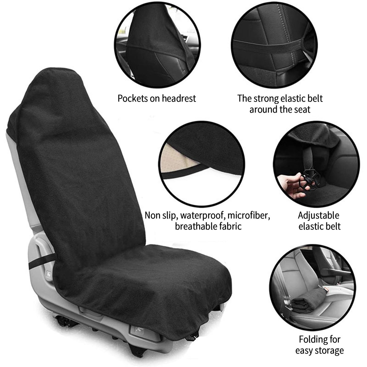 Car Seat Cover Waterproof Sweat Towel Car Seat Protector