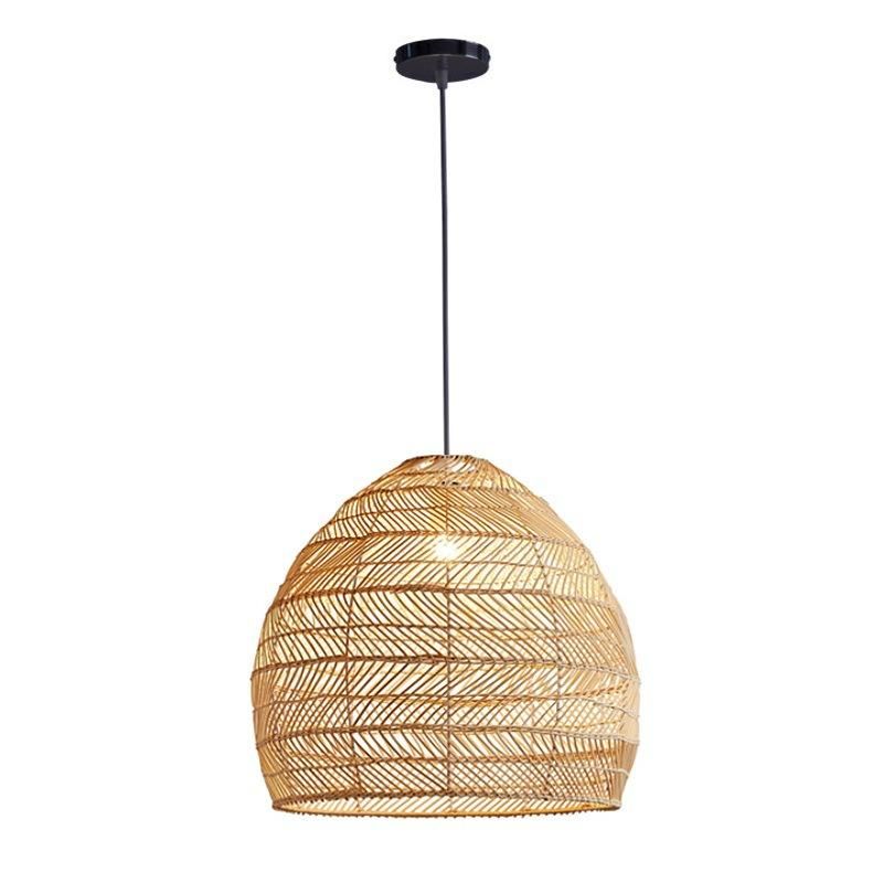 Rattan chandelier pastoral creative water pattern cover restaurant clothing store homestay tea room wedding dress wedding Chinese and Japanese lamps primary color Diameter 30 high 30CM
