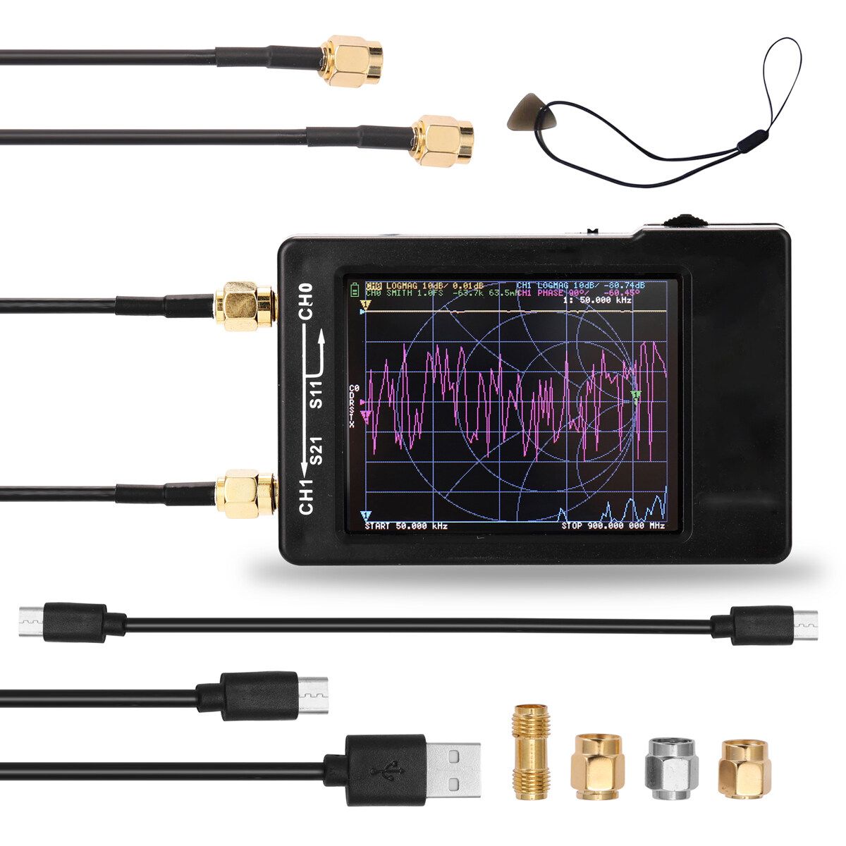 50K-1.5GHz NanoVNA-F HF VHF UHF Screen Vector Network W/