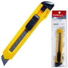 STATIONARY CUTTING KNIFE YELLOW (PUSH LOCK)