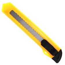 STATIONARY CUTTING KNIFE YELLOW (PUSH LOCK)