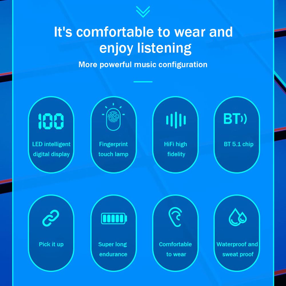 Bluetooth 5.1 Mini TWS Earbuds True Wireless Headphones