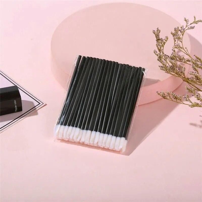 Disposable Lip Brush Border Lipstick Brush 50 PCs Flocking Lip Gloss Brush Beauty Tool
