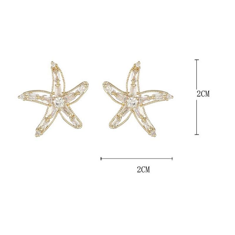 Neptune Five-Pointed Star Earrings Silver Pin Earrings