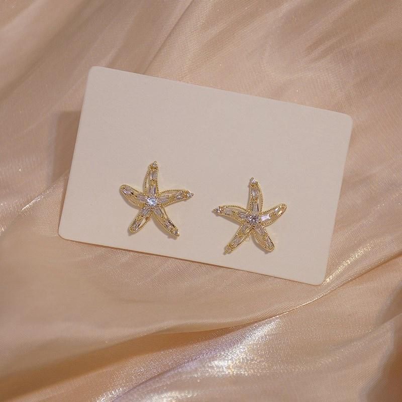 Neptune Five-Pointed Star Earrings Silver Pin Earrings