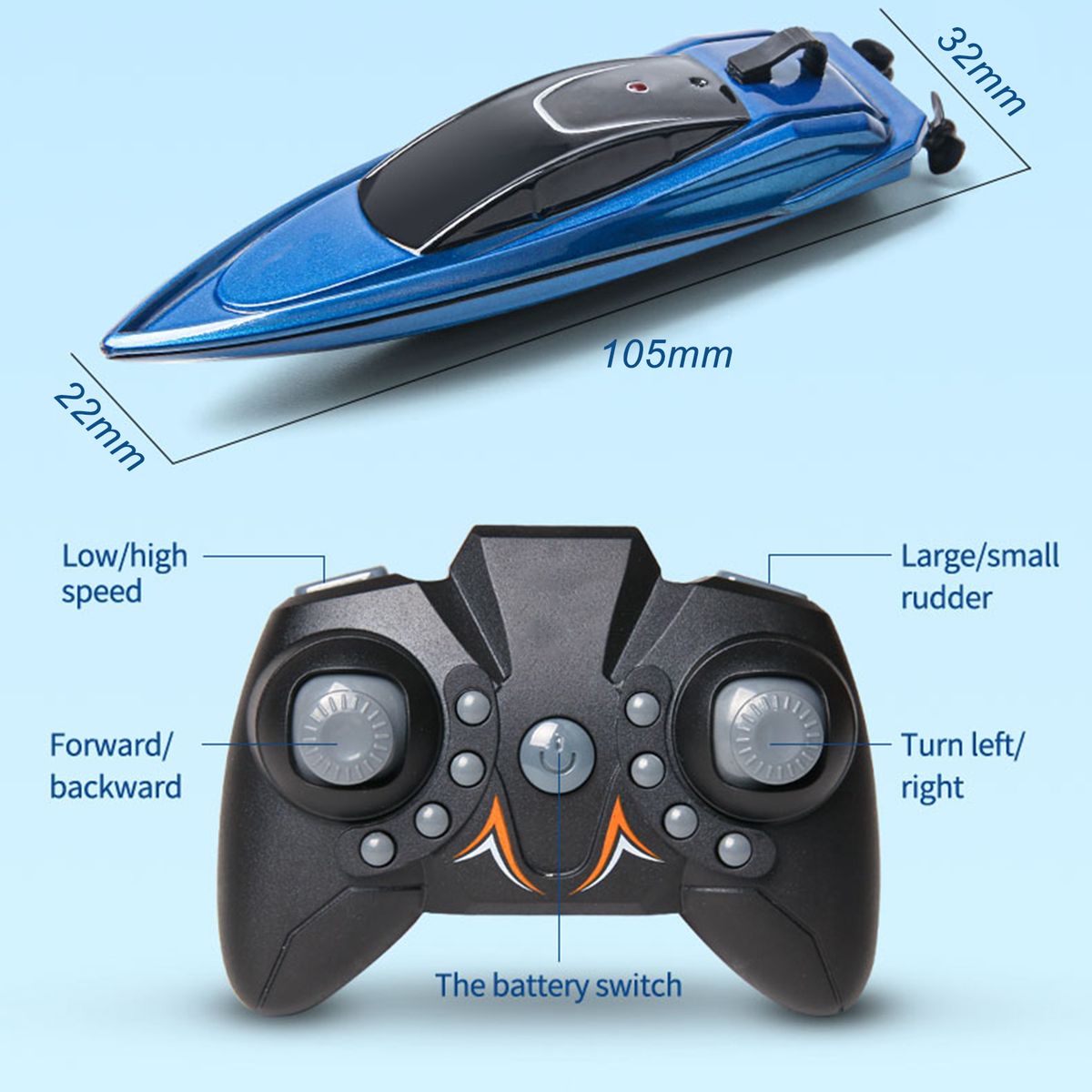 Mini RC Boat Remote Control Boat Waterproof RC Toy For Kids