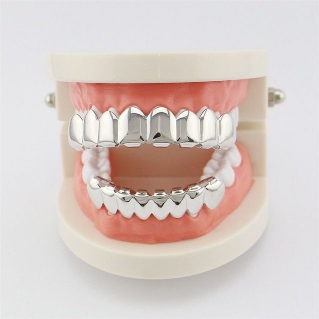 Hip Hop Grillz Flat 8 And 8 Bottom Set Grills Bling Teeth