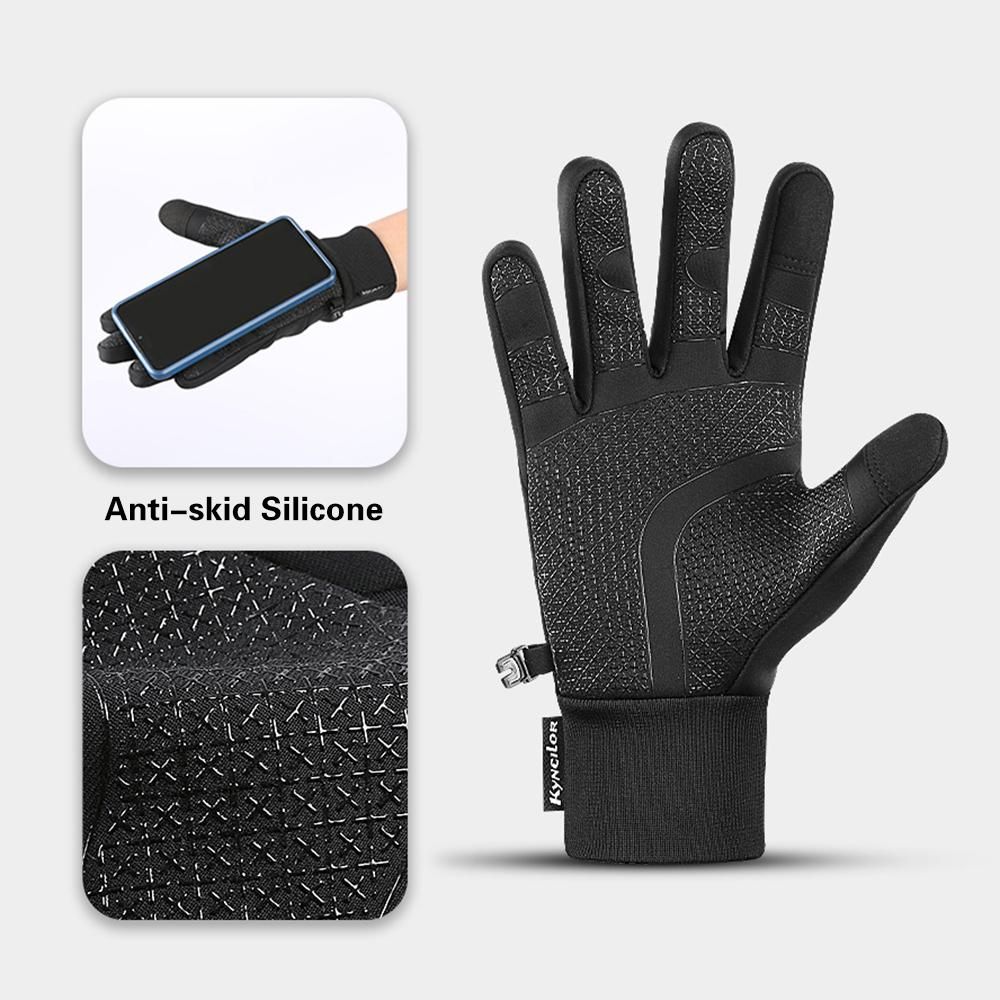 Waterproof Winter Warm Cycling Gloves Touchscreen Gloves Windproof Anti-slip Sports Thermal Gloves for Cycling Driving Running Hiking