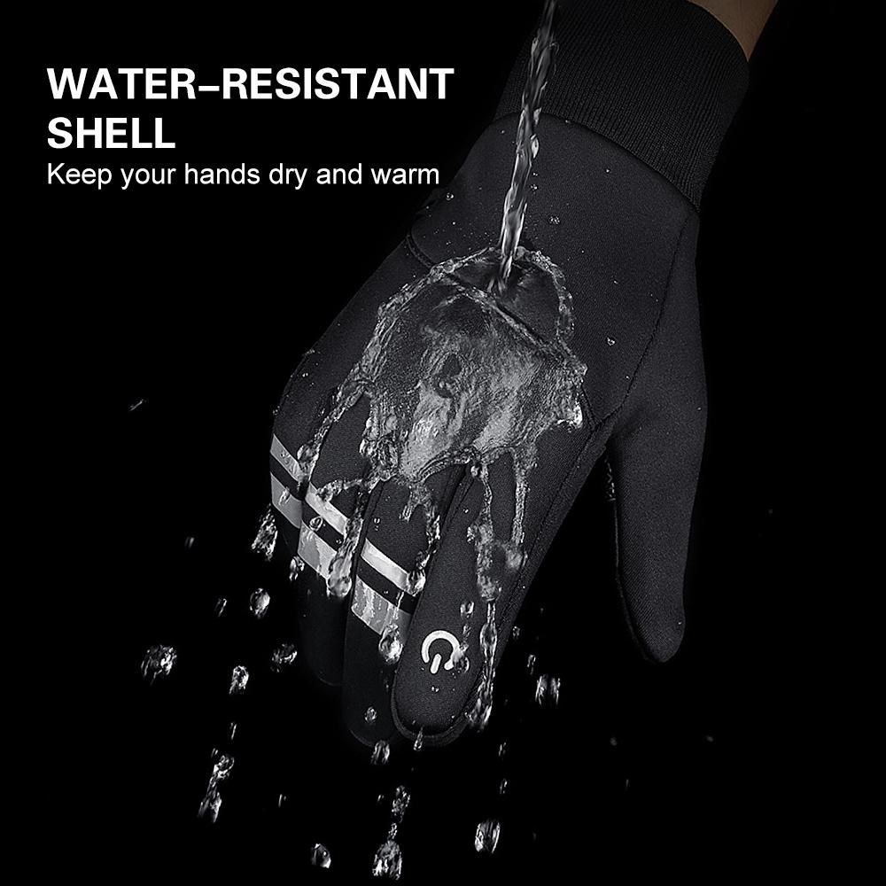 Waterproof Winter Warm Cycling Gloves Touchscreen Gloves Windproof Anti-slip Sports Thermal Gloves for Cycling Driving Running Hiking