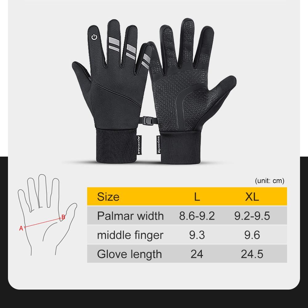 Waterproof Winter Warm Cycling Gloves Touchscreen Gloves Windproof Anti-slip Sports Thermal Gloves for Cycling Driving Running Hiking