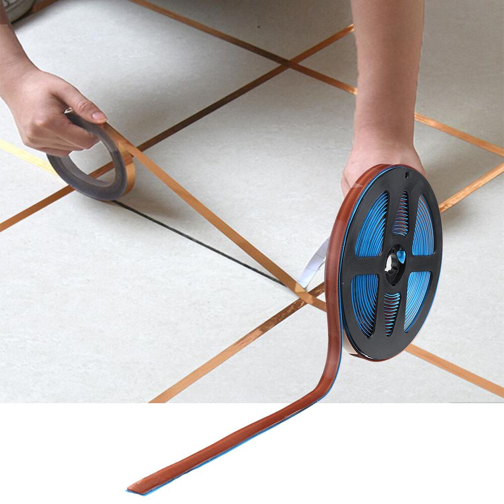 PU 6M Wall Floor Glasses Ceramic Tile Mildewproof Tape Waterproof Self-adhesive Waterproof Decorations Of Skirting Line/Waistline Brown