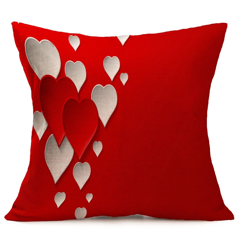 Lovers Painting Linen Cushion Cover Throw Waist Pillow Case Sofa Home Decor E