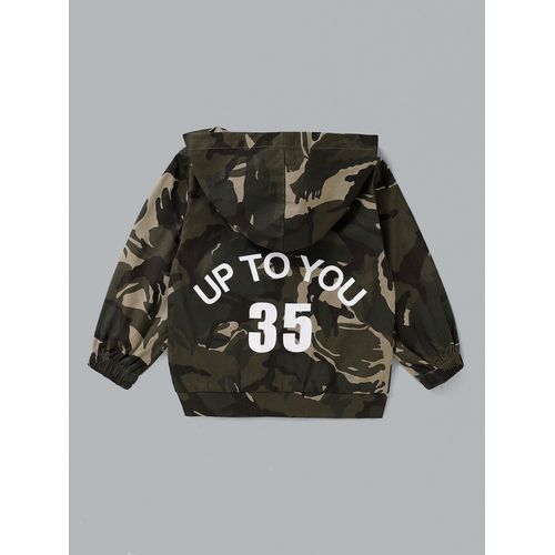 1-6Y Kid Boys Fashion Camou Long Sleeves Hoodie Outwear Windbreaker