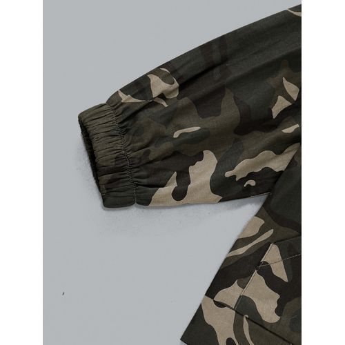 1-6Y Kid Boys Fashion Camou Long Sleeves Hoodie Outwear Windbreaker