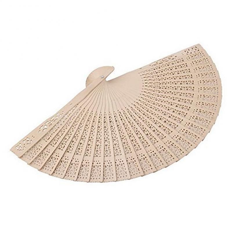 Gift 1PC Handcraft Wedding Fan Wedding Bridal Wooden Hand-held Scented Party Decoration Chinese Bamboo Party Fan
