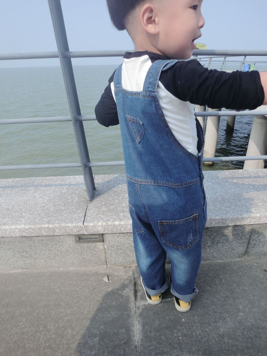 Baby 1-8 Yrs Boy Girls Overalls Jeans Pant(Color:Blue)