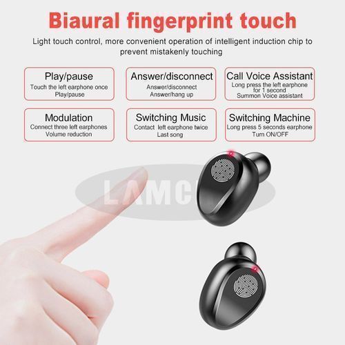 Wireless 5.0 Bluetooth Headset 8D Stereo Hear Pod