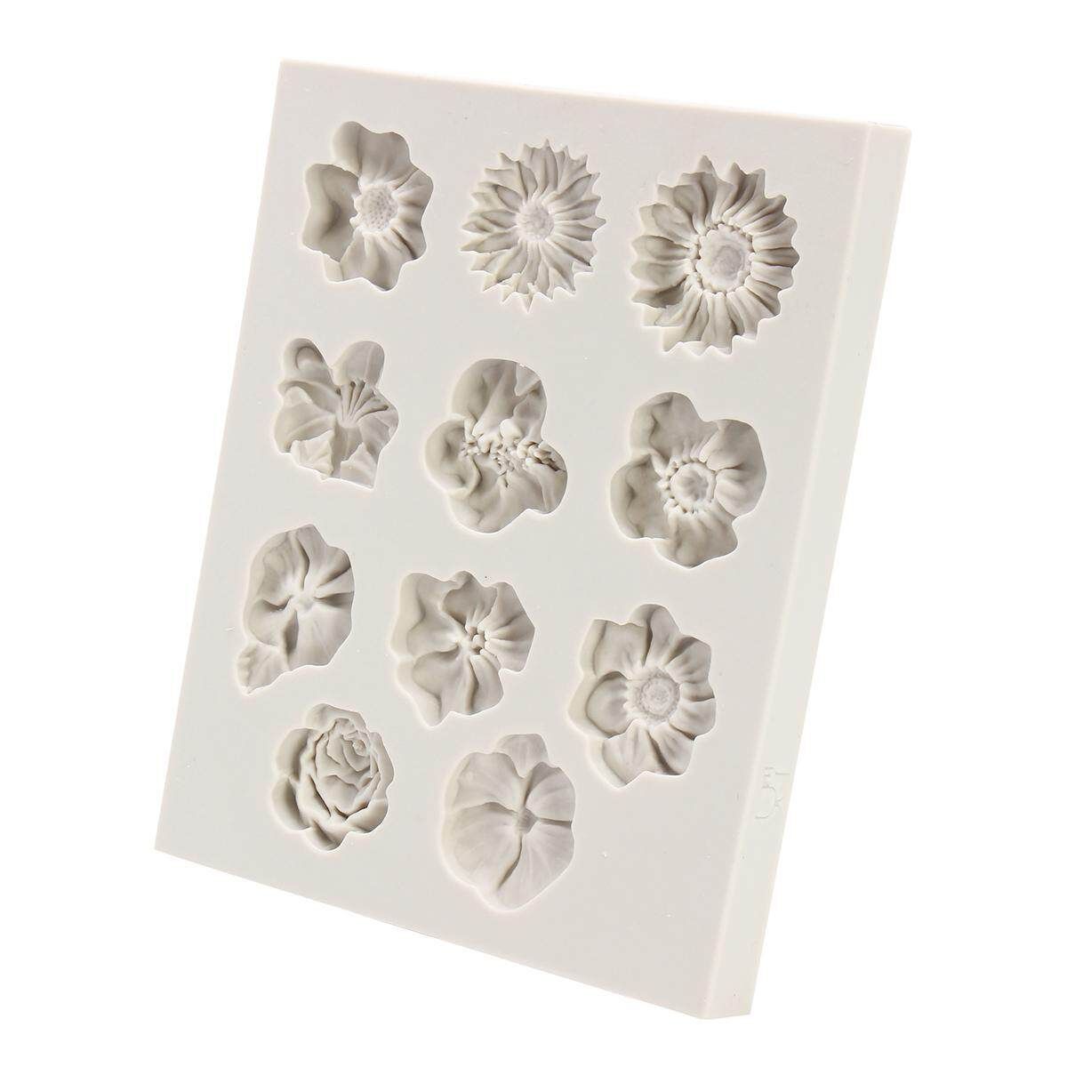 Flower Lace Silicone Fondant Mold Bake Cake Border Decor Sugar Icing Mould Grey