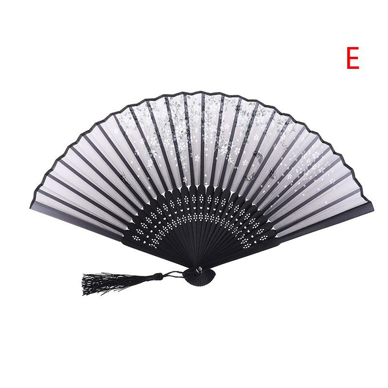 Hollow Printing 1pc Silk Fan Spun Hand Chinese Supplies Folding Party Flower Carved