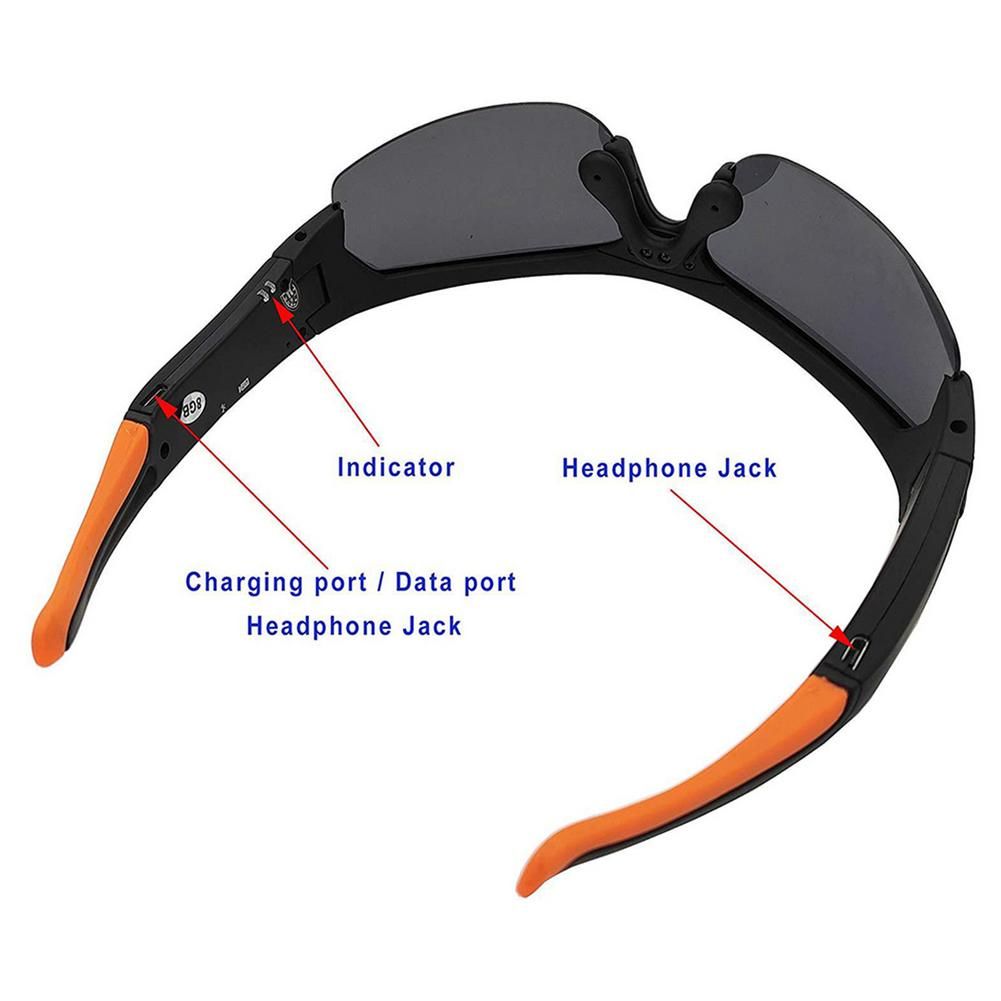 For Bluetooth Sunglasses Camera Portable Sports Camera 1080P HD Video Recorder Glasses Headset For Outdoor Climbing Riding