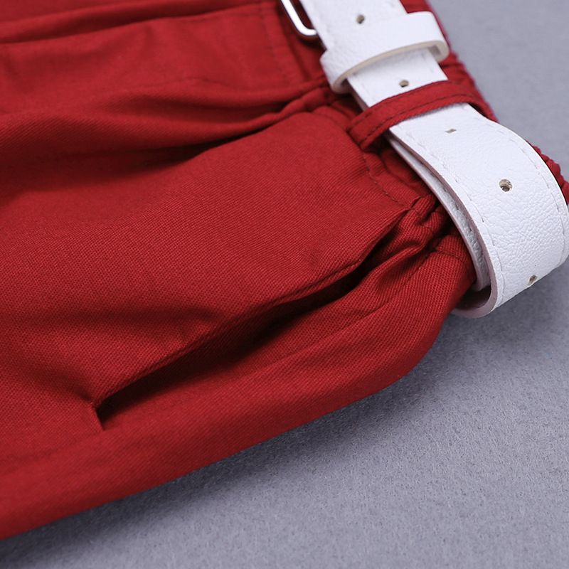 Summer Children's Printed Shirt Casual Shorts Suit Belt