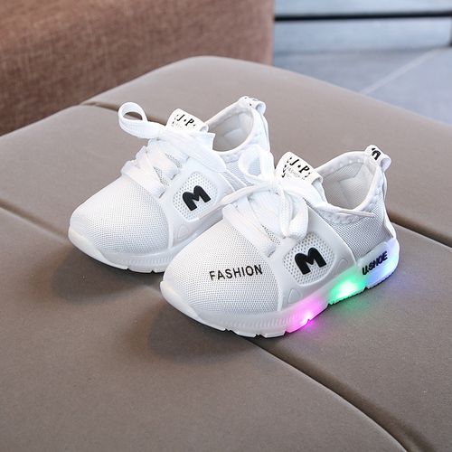 New Fashion Children's Luminous Sneaker - White
