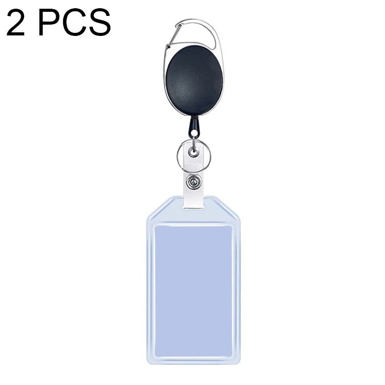2 PCS Metal Retractable Buckle Waterproof ID Card Holder