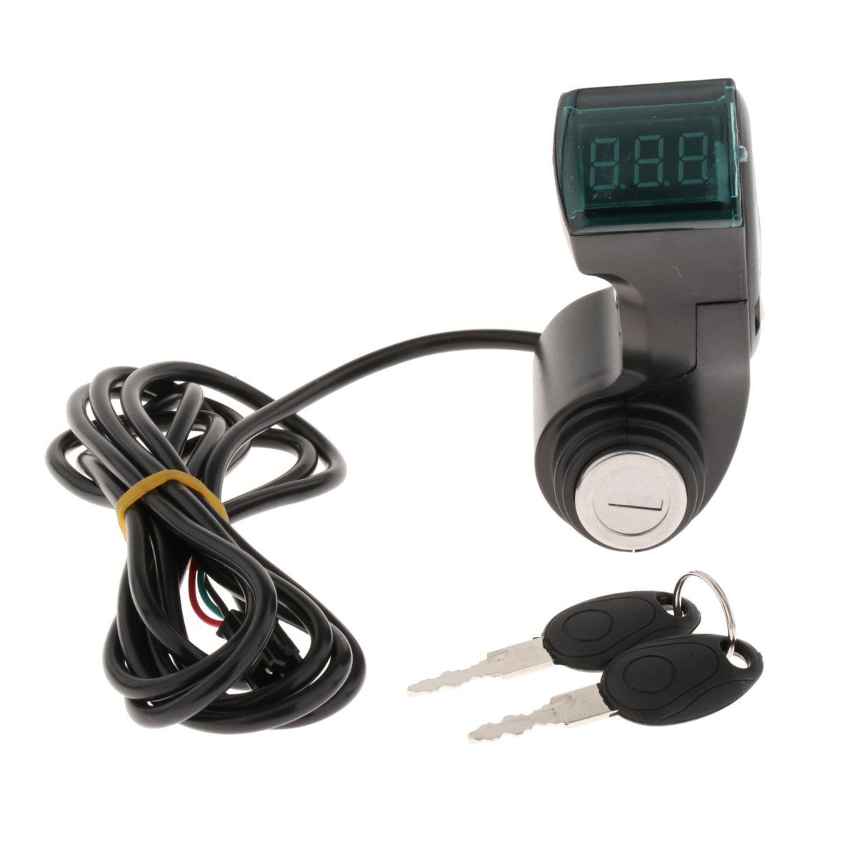 Electric Bike LED Battery Voltage Display With Key Twist Throttle Accs