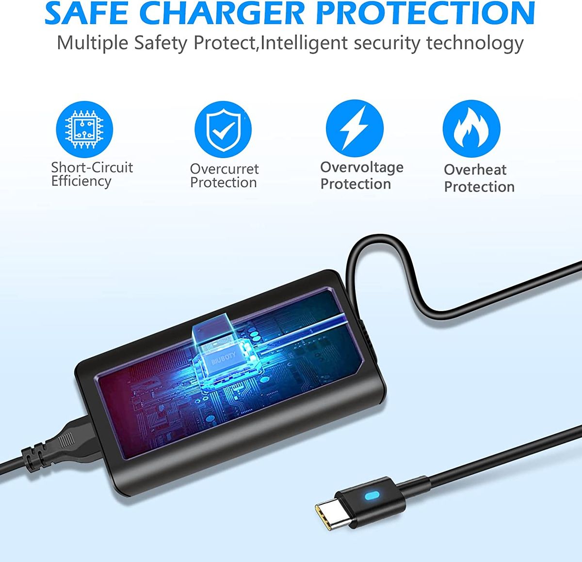 65W USB-C Laptop Charger Fit For HP Spectre X360 HP Chromebook X360 11 11A G7 G6 G5 G1 EE 13 14 14-ca061dx 14-ca020nr 14-ca060nr 14-ca051wm 14-ca052wm 11-ae051wm HP EliteBook 1020 1030 1040